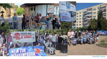 Zweiter Aktionstag gegen geplante Waffenfabrik in Sangerhausen